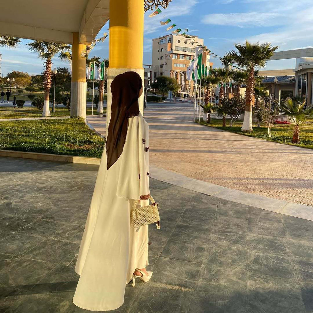 Women Dress Muslim Abaya for Eid Arab Bow Flare Sleeve Long Robe Jalabiya Ramadan Dubai Abayas Kaftan Vestidos Morocco Dresses