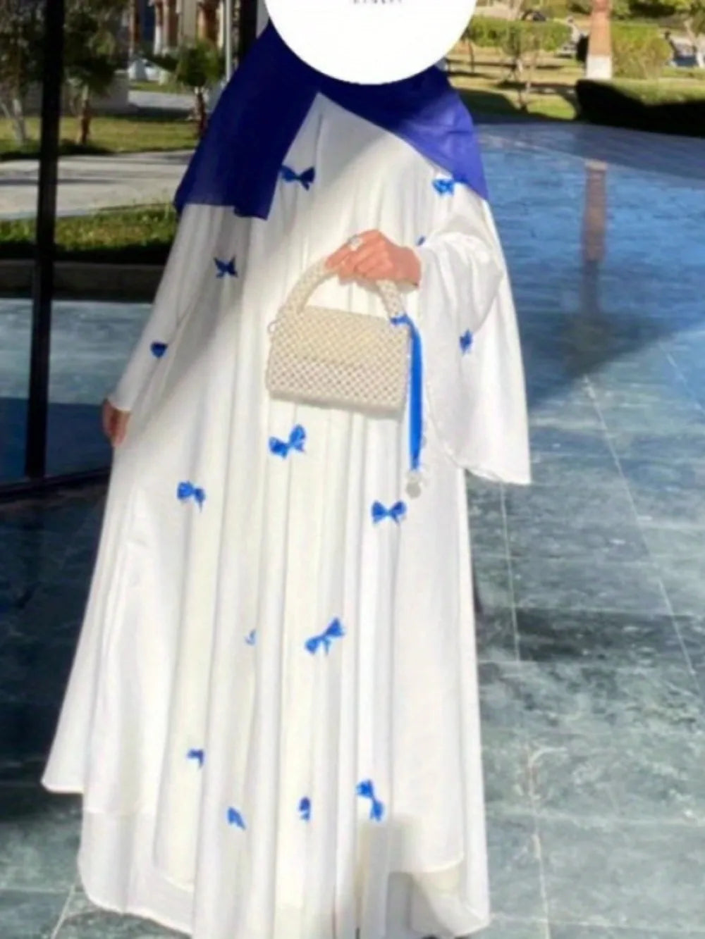 Women Dress Muslim Abaya for Eid Arab Bow Flare Sleeve Long Robe Jalabiya Ramadan Dubai Abayas Kaftan Vestidos Morocco Dresses