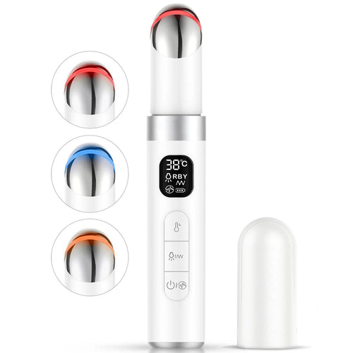 3-piece Set EMS Electric Microcurrent Skin Lifting Reduce Eye Wrinkles Remove Dark Circles Hot Vibration Beauty Device