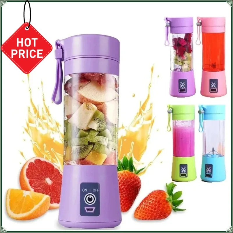 Portable Electric Juicer Blender – USB Rechargeable Mini Smoothie & Fruit Juice Mixer Bottle for Shakes, Milkshakes & Smoothies