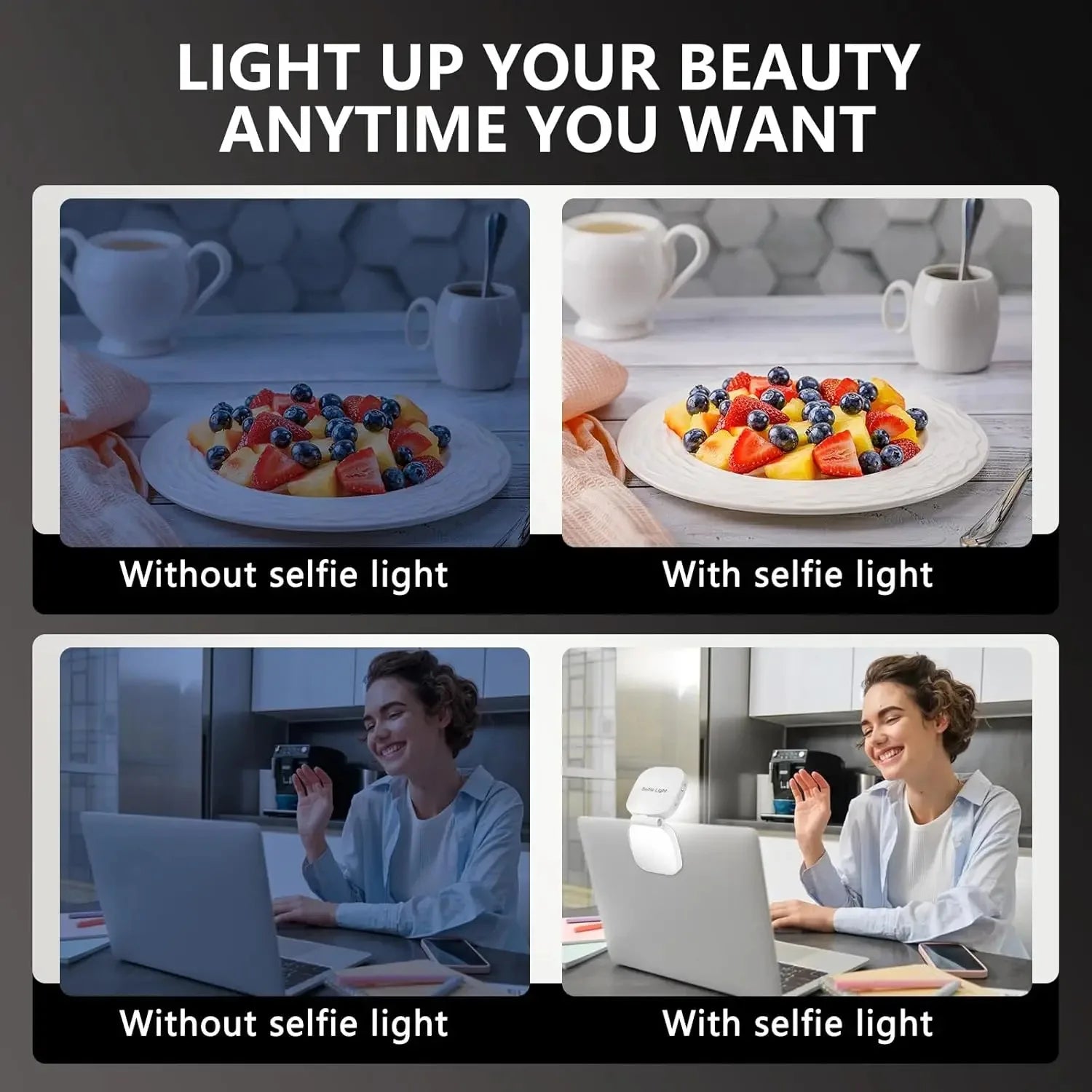 360° LED Ring Fill Light with Mirror for MagSafe iPhone Magnetic Selfie Light Great for Selfies Vlog Video Calls