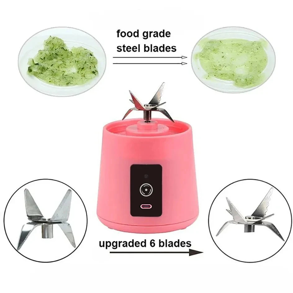 Portable Electric Juicer Blender – USB Rechargeable Mini Smoothie & Fruit Juice Mixer Bottle for Shakes, Milkshakes & Smoothies