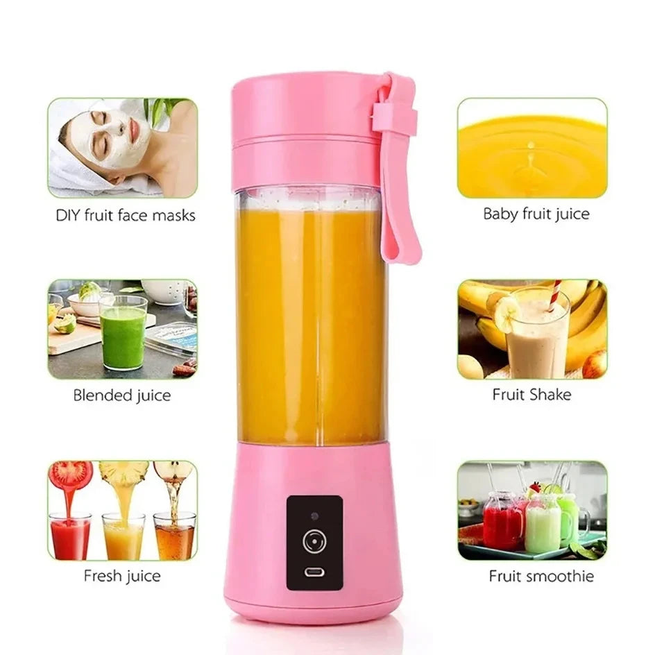 Portable Electric Juicer Blender – USB Rechargeable Mini Smoothie & Fruit Juice Mixer Bottle for Shakes, Milkshakes & Smoothies